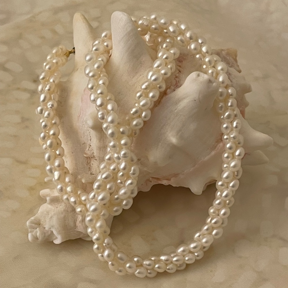 Three Strand Freshwater Pearl Necklace 17”